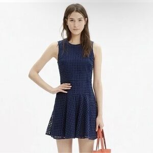 Madewell Navy Blue Eyelet Dress